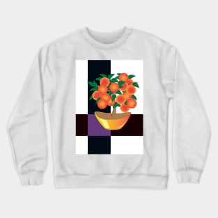 Tangerine tree in a golden vase Crewneck Sweatshirt